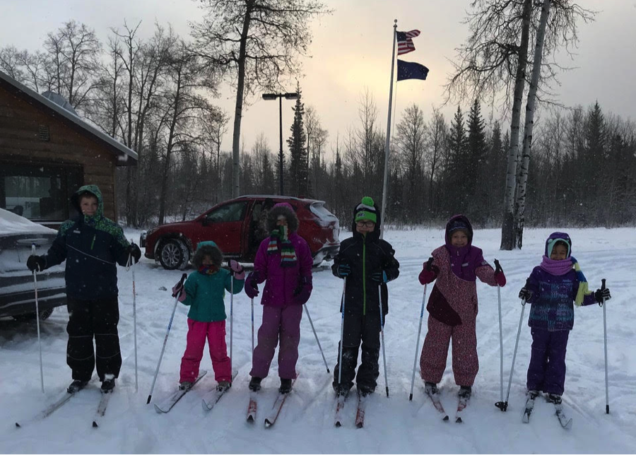 Dot Lake students enjoy cross country skiing