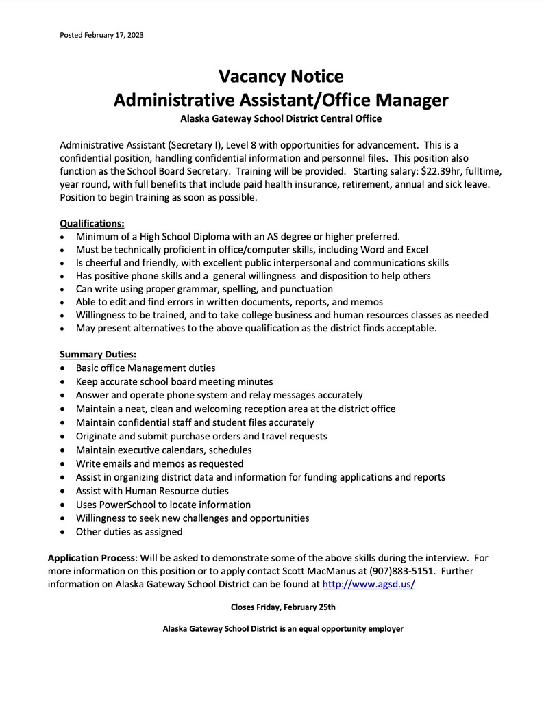 Job Announcement